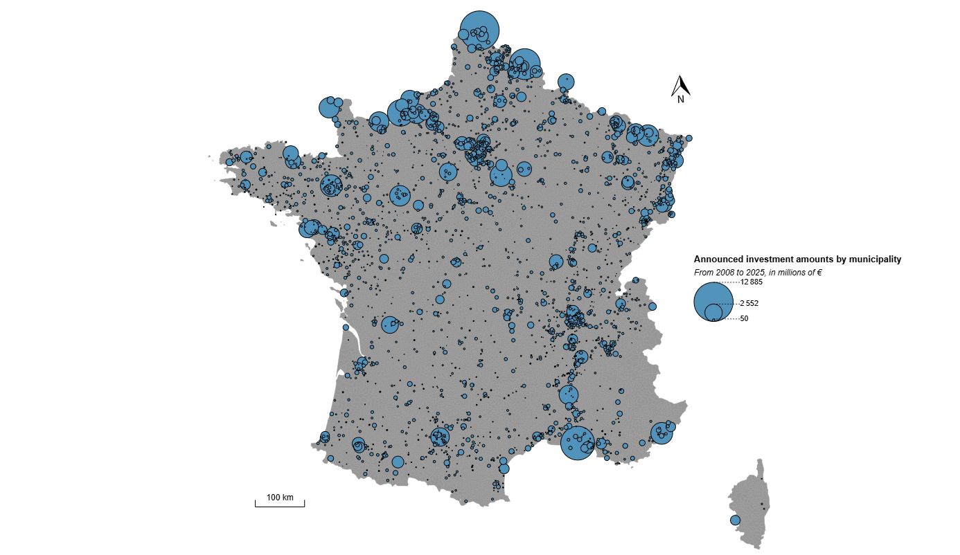 Distribution des investissements par commune